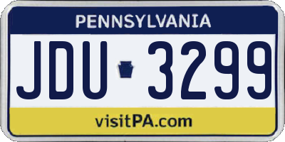 PA license plate JDU3299