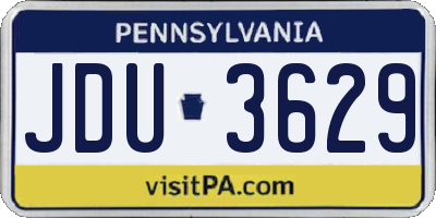 PA license plate JDU3629