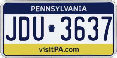 PA license plate JDU3637