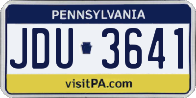 PA license plate JDU3641