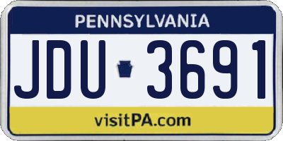 PA license plate JDU3691