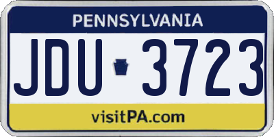 PA license plate JDU3723