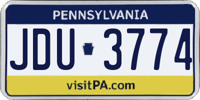 PA license plate JDU3774