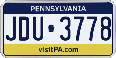 PA license plate JDU3778