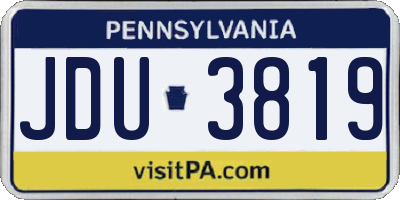 PA license plate JDU3819