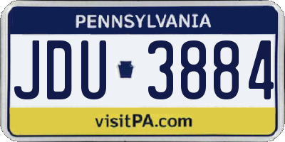 PA license plate JDU3884