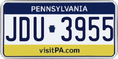 PA license plate JDU3955