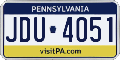 PA license plate JDU4051