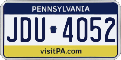PA license plate JDU4052