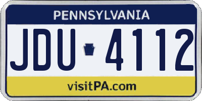 PA license plate JDU4112