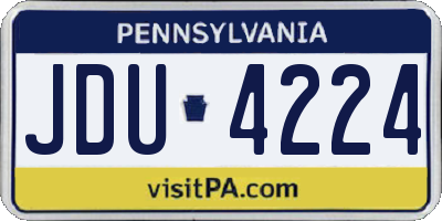PA license plate JDU4224