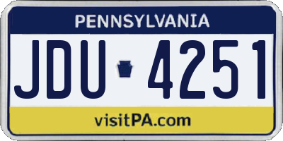PA license plate JDU4251