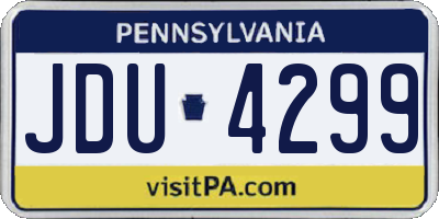 PA license plate JDU4299