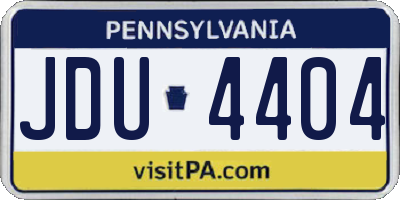 PA license plate JDU4404