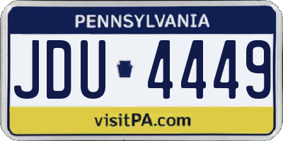 PA license plate JDU4449