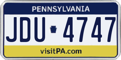 PA license plate JDU4747