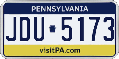 PA license plate JDU5173