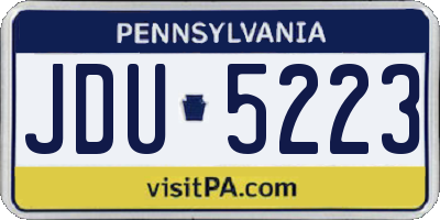 PA license plate JDU5223
