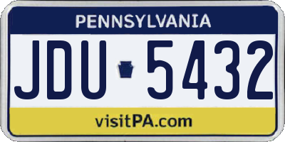 PA license plate JDU5432