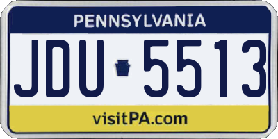 PA license plate JDU5513