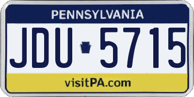PA license plate JDU5715
