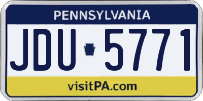 PA license plate JDU5771