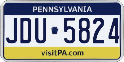 PA license plate JDU5824