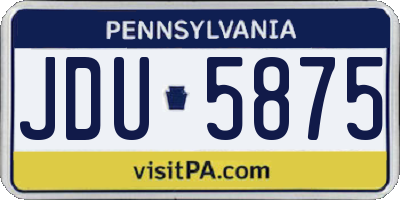PA license plate JDU5875
