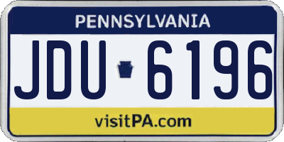 PA license plate JDU6196
