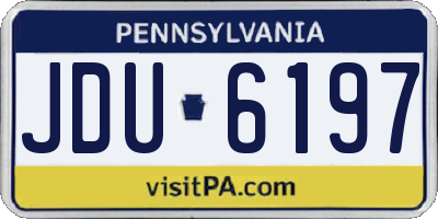 PA license plate JDU6197