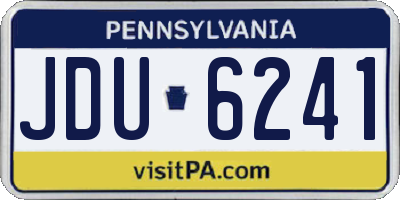 PA license plate JDU6241