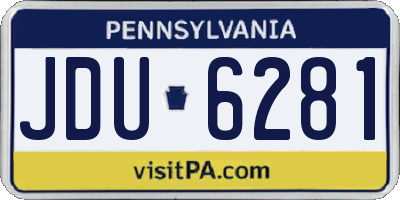 PA license plate JDU6281