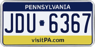 PA license plate JDU6367