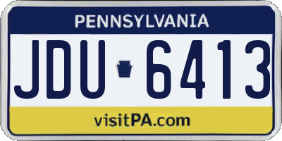 PA license plate JDU6413