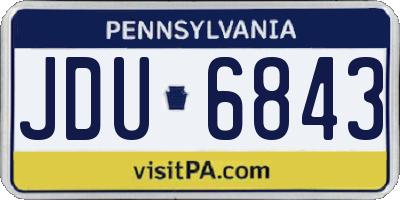 PA license plate JDU6843