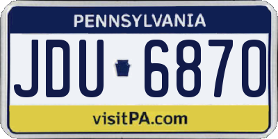 PA license plate JDU6870
