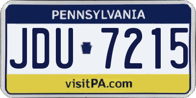 PA license plate JDU7215