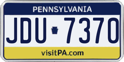 PA license plate JDU7370