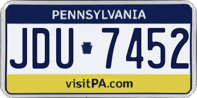 PA license plate JDU7452