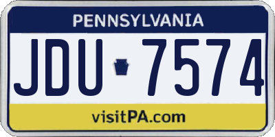 PA license plate JDU7574