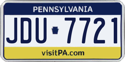 PA license plate JDU7721