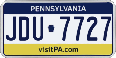 PA license plate JDU7727