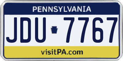 PA license plate JDU7767