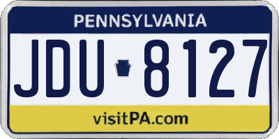 PA license plate JDU8127