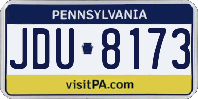 PA license plate JDU8173