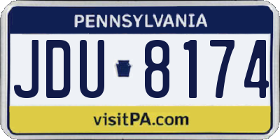 PA license plate JDU8174