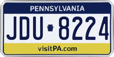PA license plate JDU8224