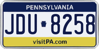 PA license plate JDU8258