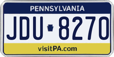 PA license plate JDU8270
