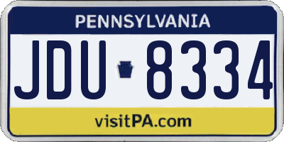 PA license plate JDU8334
